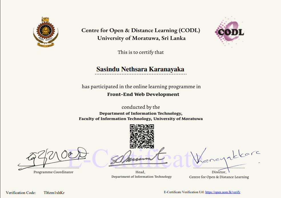 Front-End Certificate