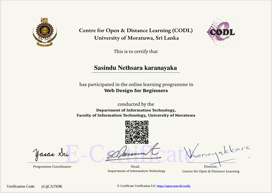 Web Design Certificate